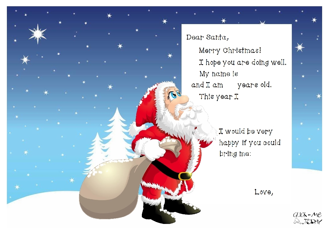 Amazing full page letter to Santa template 34
